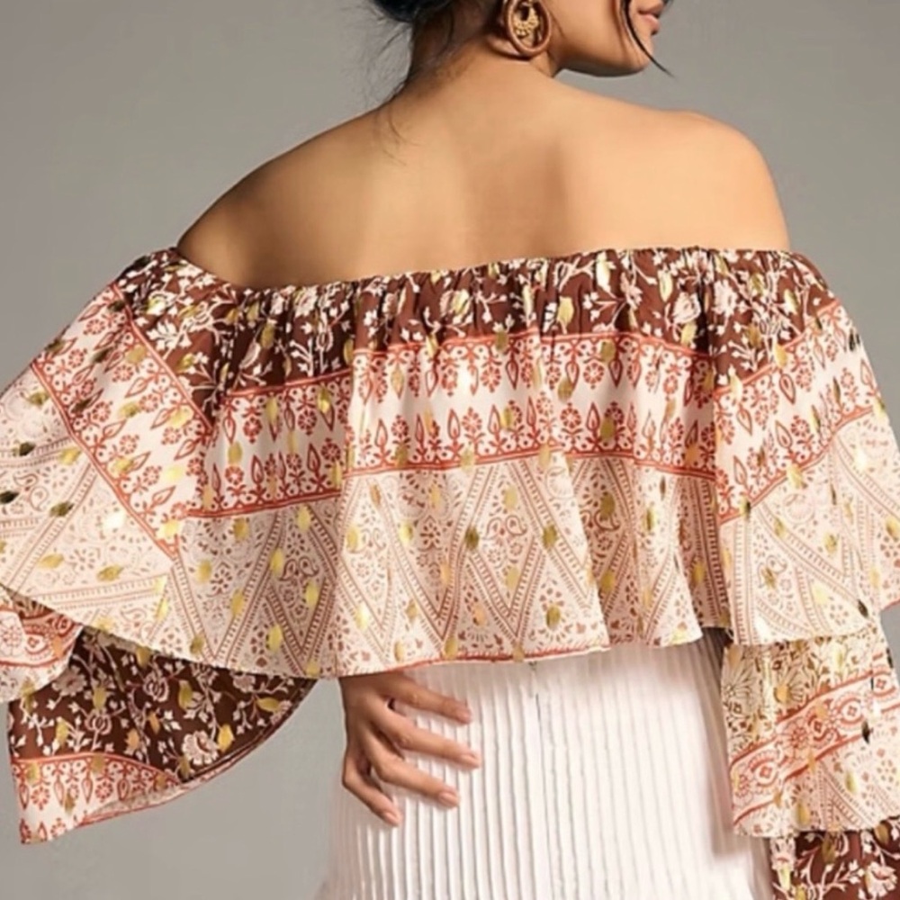 New! Mare Mare x Anthropologie crop blouse S - Picture 3 of 12